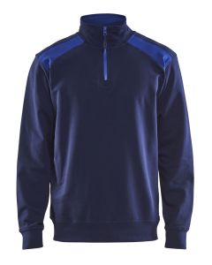 Blaklader 3353 Half Zip Two Tone Sweatshirt (Navy/Cornflower Blue)