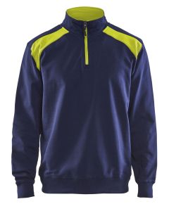 Blaklader 3353 Half Zip Two Tone Sweatshirt (Navy/Yellow)