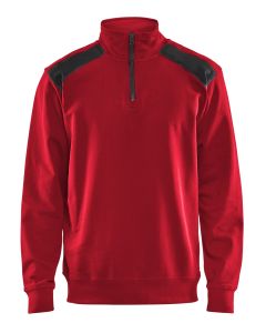 Blaklader 3353 Half Zip Two Tone Sweatshirt (Red/Black)