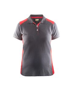 Blaklader 3390 Ladies Two Tone Pique Polo Shirt (Grey/Red)