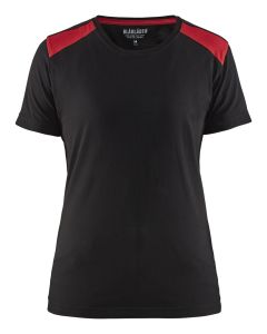 Blaklader 3479 Womens Two Tone T-Shirt (Black / Red)
