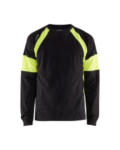 Blaklader 3520 Long-Sleeve T-Shirt (Black/High Vis Yellow)