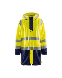 Blaklader 4324 Rain Jacket High Vis Level 1 - Waterproof, Windproof (Yellow/Navy Blue)