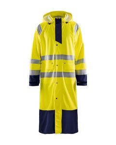 Blaklader 4325 Rain Coat High Vis Level 1 - Waterproof, Windproof (Yellow/Navy Blue)