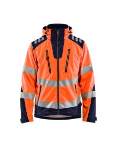 Blaklader 4491 Softshell Jacket High Vis - Waterproof, Windproof (High Vis Orange/Navy)