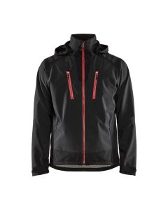 Blaklader 4749 Hooded Softshell Jacket - Waterproof, Windproof (Black / Red)