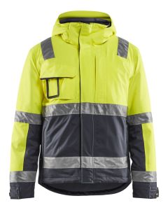 Blaklader 4870 Hi Vis Winter Jacket - Waterproof, Quilt Lined (Hi Vis Yellow / Mid Grey)