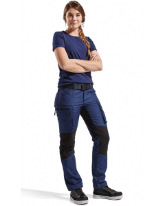 Blaklader 7159 Womens Stretch Service Work Trousers (Navy Blue / Black)