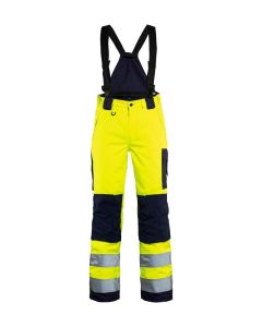 Blaklader 7885 Ladies High Vis Winter Trousers Quilt Lined, Waterproof (Yellow/Navy Blue)