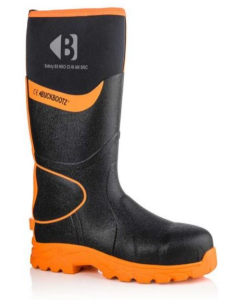 Buckbootz BBZ8000 High Visibility Safety Neoprene Wellington Boots - Buckler (Black/Orange)