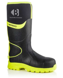 Buckbootz BBZ8000 High Visibility Safety Neoprene Wellington Boots - Buckler (Black/Yellow)