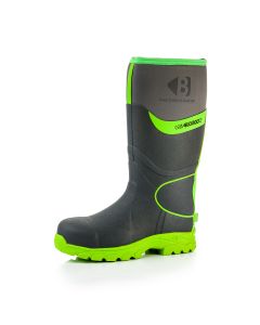 Buckbootz BBZ8000 High Visibility Safety Neoprene Wellington Boots - Buckler - Grey / Green