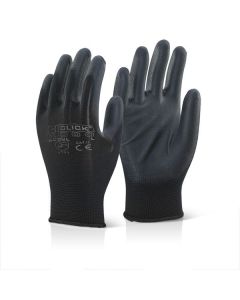 Click EC9 PU Coated Work Glove (Black - Large)