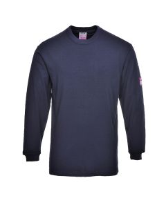 Portwest FR11 Flame Resistant Anti-Static Long Sleeve T-Shirt - Navy