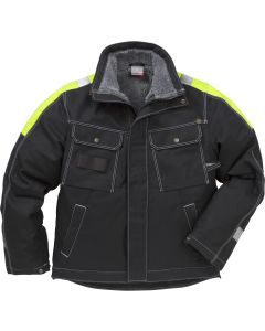 Fristads Cotton Winter Jacket 447 FASI - Water Repellent, Fleece Lined (Black)