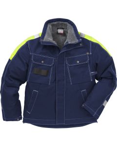 Fristads Cotton Winter Jacket 447 FASI - Water Repellent, Fleece Lined (Blue)