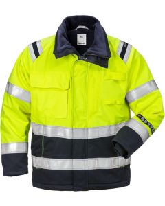 Fristads Flamestat High Vis Winter Jacket CL 3 4185 ATHS - Water Repellent (Hi Vis Yellow/Navy)