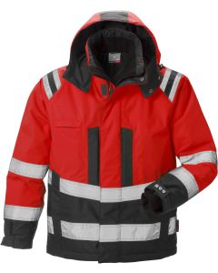Fristads High Vis Airtech Winter Jacket CL 3 4035 GTT - Waterproof, Windproof, Breathable, Quilted (Hi Vis Red/Black)