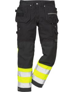 Fristads High Vis Craftsman Trousers CL 1 2093 NYC - High Breathability (Hi-Vis Yellow/Black)
