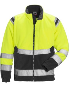Fristads High Vis Fleece Jacket CL 3 4041 FE - Waterproof, Windproof, Breathable (Hi Vis Yellow/Black)