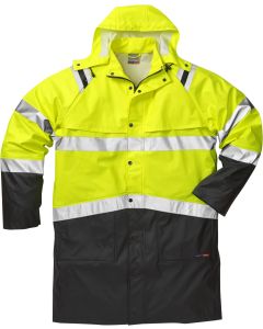 Fristads High Vis Rain Coat CL 3 4634 RS - Waterproof, Stretch, Ventilated (Hi Vis Yellow/Black)