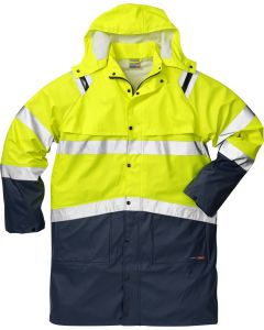 Fristads High Vis Rain Coat CL 3 4634 RS - Waterproof, Stretch, Ventilated (Hi Vis Yellow/Navy)
