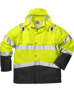 Fristads High Vis Rain Jacket CL 3 4624 RS - Waterproof, Stretch, Ventilated (Hi Vis Yellow/Black)