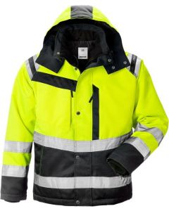 Fristads High Vis Winter Jacket CL 3 4043 PP - Quilt Lined, Water Repellent (Hi Vis Yellow/Black)