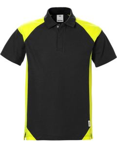 Fristads Polo Shirt 7047 PHV (Black/High Vis Yellow)