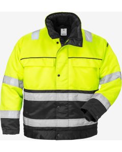 Fristads High Vis Winter Jacket CL 3 444 PP - Fleece Lined, Water Repellent (Hi Vis Yellow/Black)