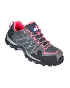 Himalayan 4302 Ladies Pink/Grey Leather/Mesh Cross Trainer with Metal Free Toecap and Midsole S1P SRC