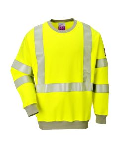 Portwest FR72 Flame Resistant Anti-Static Hi-Vis Sweatshirt (Yellow)