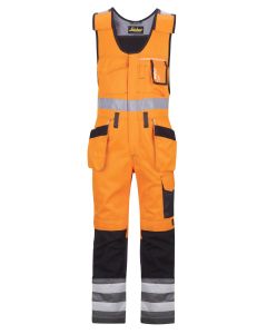 Snickers 0213 High-Vis One-piece Holster Pocket Trousers, Class 2 (High Vis Orange / Muted Black)