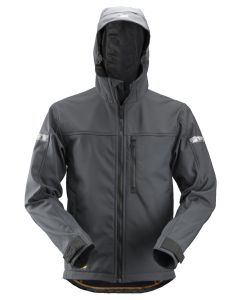 Snickers 1229 AllroundWork Softshell Jacket with Hood (Steel Grey/Black)