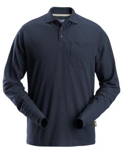 Snickers 2608 Long Sleeve Pique Polo Shirt (Navy)