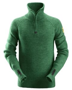 Snickers 2905 AllroundWork Zip Neck Wool Sweater (Forest Green)