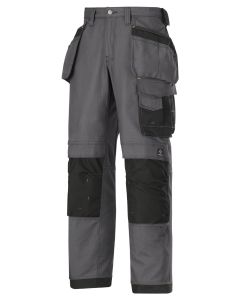 Snickers 3214 Canvas+ Craftsmen Holster Pocket Trousers (Steel GreyBlack)