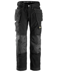 Snickers 3223 Rip-Stop Floorlayer Holster Pocket Trousers (Black / Black)