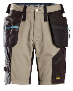 Snickers 6110 LiteWork 37.5 Work Shorts with Holster Pockets (Khaki / Black)