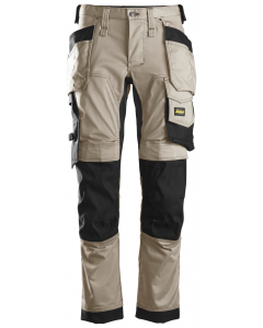 Snickers 6241 AllroundWork Stretch Work Trousers with Holster Pockets (Khaki/Black)