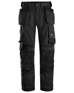 Snickers 6251 AllroundWork Stretch Loose fit Work Trousers Holster Pockets (Black/Black)