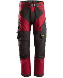 Snickers 6903 FlexiWork Work Trousers+ (Chili Red/Black)