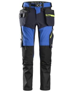 Snickers 6940 FlexiWork Softshell Stretch Work Trousers Holster Pockets (True Blue / Navy)