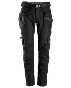 Snickers 6972 FlexiWork Work Trousers+ Detachable Holster Pockets (Black)