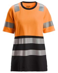 Snickers 2573 High-Vis Class 1 Womens T-Shirt (Orange / Black)