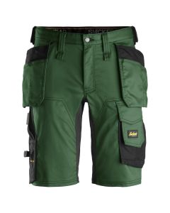 Snickers 6141 AllroundWork Stretch Shorts Holster Pockets (Forest Green / Black)