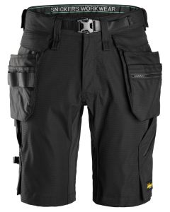 Snickers 6172 FlexiWork Shorts Detachable Holster Pockets (Black)