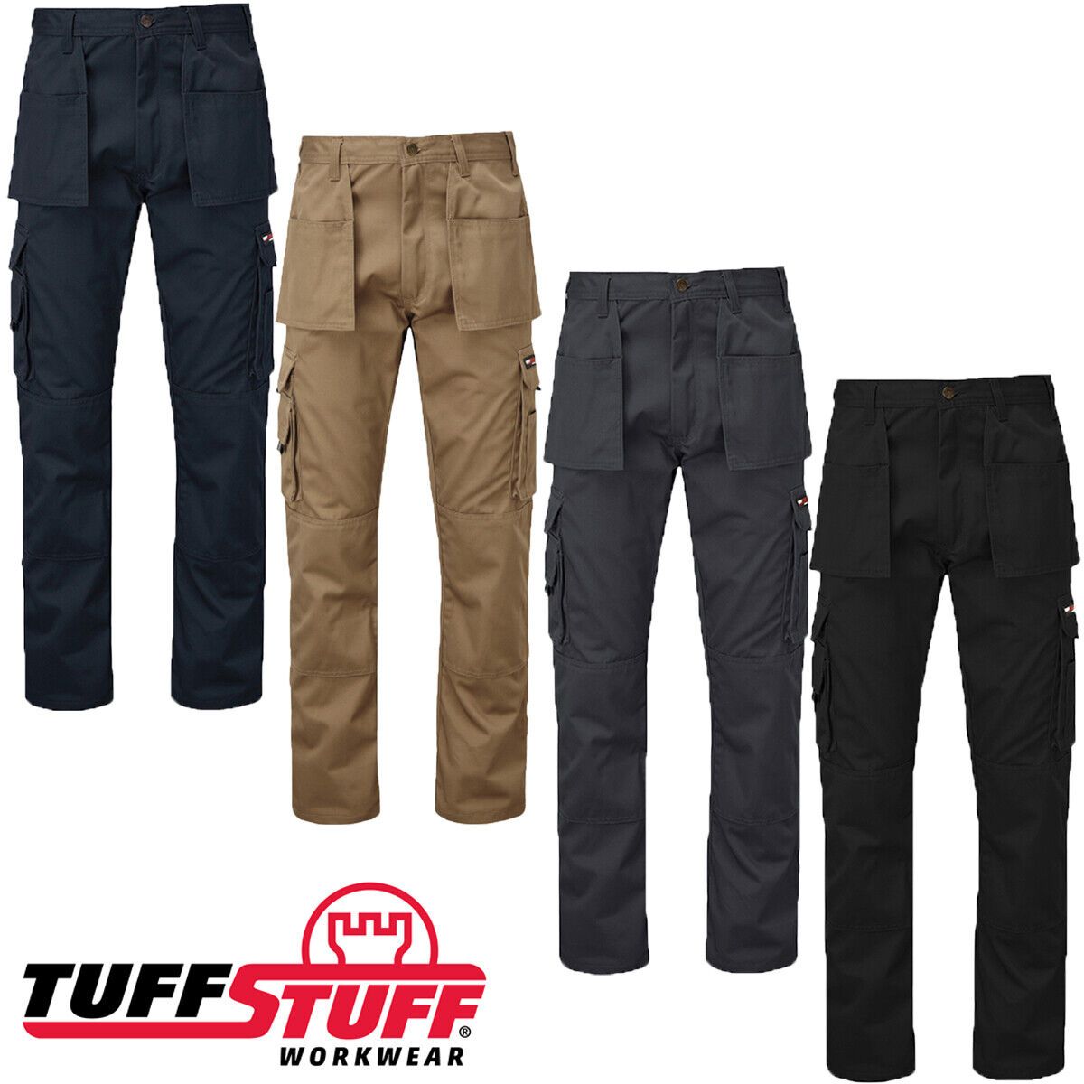 TuffStuff - Elite Work Trouser - Black Cargo Trousers - 28