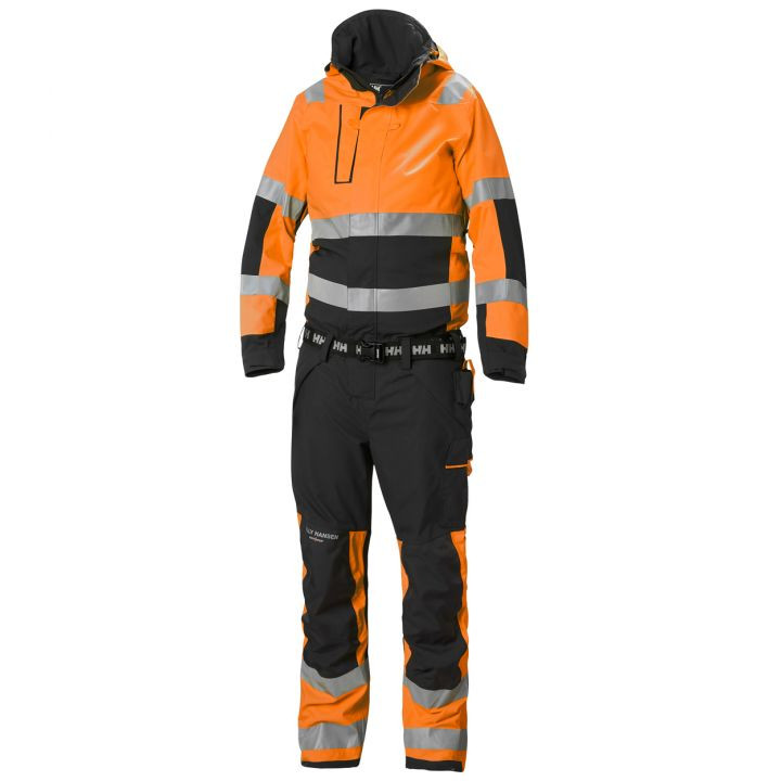 Helly Hansen 71695 Alna Shell Suit Coverall HI Vis Orange/Ebony