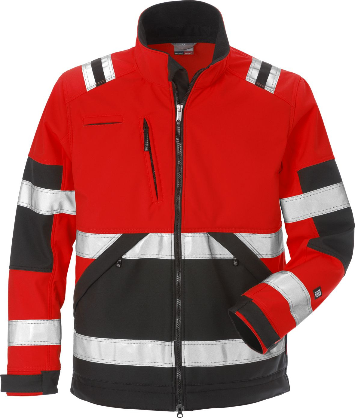 Fristads High Vis Soft Shell Jacket CL 2 4083 WYH Hi Vis Red Black